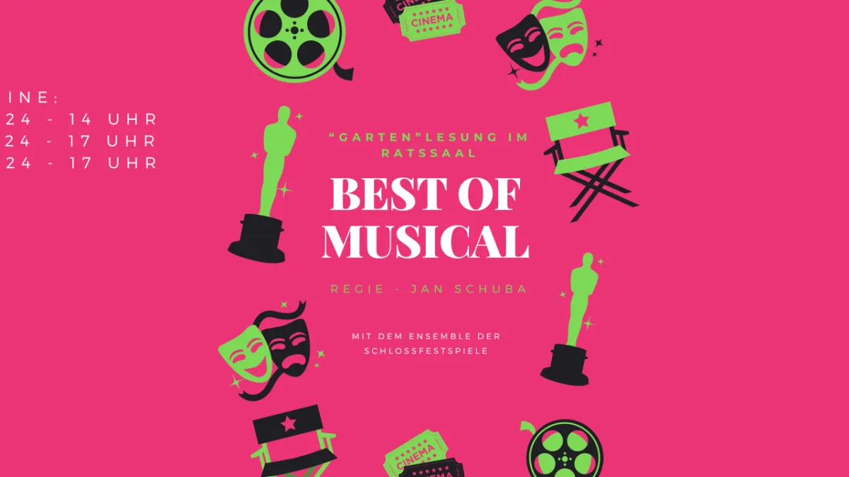 Pinker Flyer mit Schriftzug Best of Musical